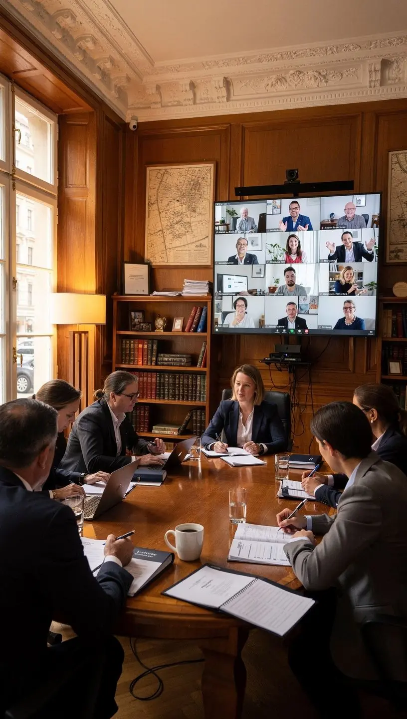 Záznamový blok a pero připravené pro poznámky během setkání s klientem.