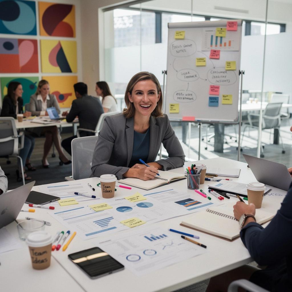 Zákazníci vyplňují dotazník na tabletu během průzkumu trhu.